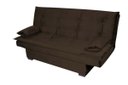Ver imagem 1 de Sofá Cama Casal Reclinável Esmeralda - Veludo Marrom Escuro