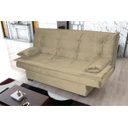 Ver imagem 4 de Sofá Cama Casal Reclinável Esmeralda - Veludo Marrom Claro