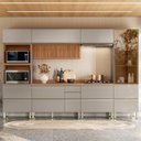 Ver imagem 1 de Cozinha Completa Modulada 6 Peças 100% MDF Proença Bege/Nogueira/Nude Prime