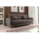 Ver imagem 1 de Sofá Cama Casal Reclinável com Baú Pamela - Veludo Chumbo