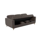 Ver imagem 2 de Sofá Cama Casal Reclinável com Baú Pamela - Veludo Chumbo