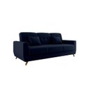 Ver imagem 1 de Sofá Cama Casal Reclinável com Baú Pamela - Veludo Azul Marinho