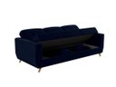 Ver imagem 2 de Sofá Cama Casal Reclinável com Baú Pamela - Veludo Azul Marinho