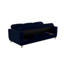 Ver imagem 2 de Sofá Cama Casal Reclinável com Baú Pamela - Veludo Azul Marinho