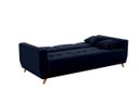 Ver imagem 3 de Sofá Cama Casal Reclinável com Baú Pamela - Veludo Azul Marinho