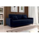 Ver imagem 4 de Sofá Cama Casal Reclinável com Baú Pamela - Veludo Azul Marinho