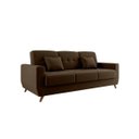 Ver imagem 1 de Sofá Cama Casal Reclinável com Baú Pamela - Veludo Marrom Escuro