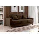 Ver imagem 4 de Sofá Cama Casal Reclinável com Baú Pamela - Veludo Marrom Escuro
