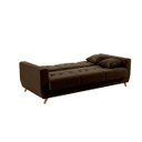 Ver imagem 4 de Sofá Cama Casal Reclinável com Baú Pamela - Veludo Marrom Escuro