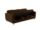 Ver imagem 3 de Sofá Cama Casal Reclinável com Baú Pamela - Veludo Marrom Escuro