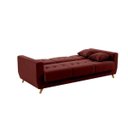 Ver imagem 3 de Sofá Cama Casal Reclinável com Baú Pamela - Veludo Vinho