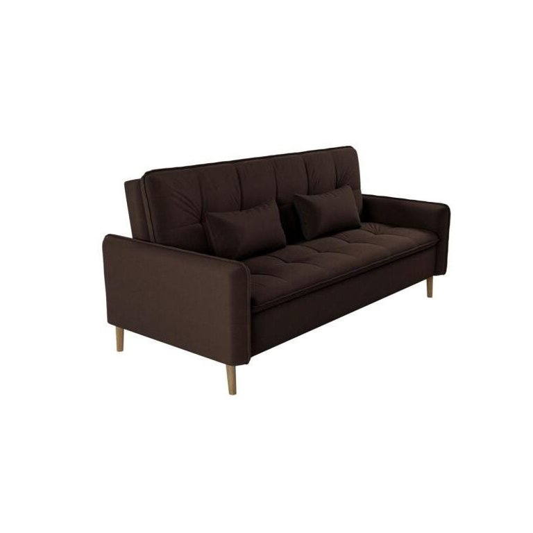 Sofá Cama Casal Reclinável Donna - Veludo Marrom Escuro Sofá Cama Casal Reclinável Donna - Veludo Marrom Escuro