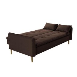 Sofá Cama Casal Reclinável Donna - Veludo Marrom Escuro - 3