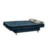 Sofá Cama Casal Reclinável Maria - Veludo Azul Marinho Almofada 422 - 3
