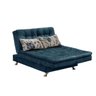 Sofá Cama Casal Reclinável Maria - Veludo Azul Marinho Almofada 422 - 2