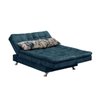 Sofá Cama Casal Reclinável Maria - Veludo Azul Marinho Almofada 422 - 5