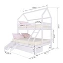 Ver imagem 4 de Beliche Casinha Casal/solteiro Slim Rb com 02 Gavetas e Mini Escada/escorregador Madeira Maciça