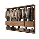 Ver imagem 4 de Guarda-Roupas Closet Modulado Alasca 240cm 4 Peças com 8 Gavetas e Cabideiros Freijó Carraro