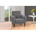 Ver imagem 1 de Poltrona Decorativa Pés de Madeira Livia - Veludo Chumbo