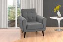 Ver imagem 1 de Poltrona Decorativa Pés de Madeira Livia - Veludo Chumbo