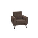 Ver imagem 2 de Poltrona Decorativa Pés de Madeira Livia - Veludo Marrom escuro