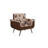 Poltrona Decorativa Pés Palito 1 lugar Monica - Veludo Marrom escuro FL marrom - 2