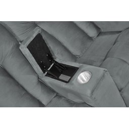 Poltrona do papai Reclinável Dupla Jetta - Veludo Chumbo - 4