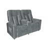 Poltrona do papai Reclinável Dupla Jetta - Veludo Chumbo - 1