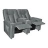 Poltrona do papai Reclinável Dupla Jetta - Veludo Chumbo - 3