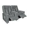 Poltrona do papai Reclinável Dupla Jetta - Veludo Chumbo - 2