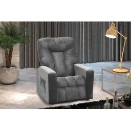 Poltrona do Papai Reclinável Pallas MX5 - Veludo Chumbo - 4 Poltrona do Papai Reclinável Pallas MX5 - Veludo Chumbo - 4