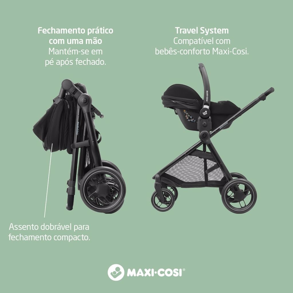 Carrinho de Bebê com Bebê Conforto Travel System Anna³ Trio Maxi-Cosi Sparkilng Grey - 10
