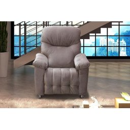 Poltrona do Papai Reclinável Virtus - Veludo Marrom Claro - 4