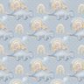 Papel de Parede Adesivo Dinossauro Fundo de Bolinha Azul 6m - 1
