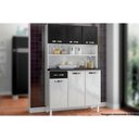 Ver imagem 1 de Kit de Cozinha Compacta Rubi Smart Aço 6 Portas e 1 Gaveta 105cm Branco/preto - Telasul