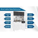 Ver imagem 3 de Kit de Cozinha Compacta Rubi Smart Aço 6 Portas e 1 Gaveta 105cm Branco/preto - Telasul