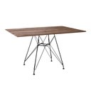 Ver imagem 1 de Mesa Eiffel Retangular 120x75 Tampo De Madeira Amendôa Com Base De Ferro Preto