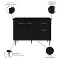 Ver imagem 2 de Balcão Gabinete para Pia com Tampo 120cm 3 Portas e 1 Gaveta Gabriela Preto - Ajl Móveis