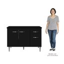 Ver imagem 4 de Balcão Gabinete para Pia com Tampo 120cm 3 Portas e 1 Gaveta Gabriela Preto - Ajl Móveis