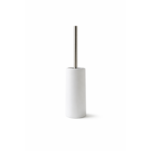 Escova Sanitária Branca Inox com Suporte Tampa Higiênica 38,3 Cm