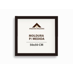 MOLDURA 50x50 PRETO ARTE FOTO GRAVURA IMAGEM COM PETG - 1