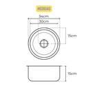 Ver imagem 2 de 1 Unid. Cuba para Armários e Móveis Hospitalares Clínicos - 30x15cm