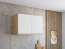 Ver imagem 1 de Armário Suspenso Aéreo Cozinha Andreia 80cm - Amêndoa/branco