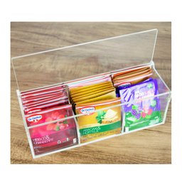 Porta Chá Em Acrílico Meia Divisória Favorito Transparente - 3