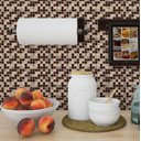 Ver imagem 1 de Papel de Parede Pastilhas Marrom e Bege - 2,50x0,50m