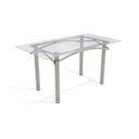 Ver imagem 1 de Mesa Elba Kappesberg Níquel com Tampo de Vidro Incolor 150cm