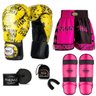 Kit Boxe Muay Thai Fheras Top Grafite Amarelo (03001617) - 7