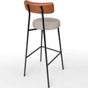 Ver mais imagens de Kit 04 Banquetas Altas Bar Cozinha Sala De Jantar Em Aço Milão L02 Couríssimo Camel Linho Bege - Lya