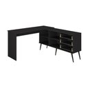 Ver imagem 3 de Mesa de Escritório em L com 3 Gavetas Porto Multimóveis Mp6046 Preto