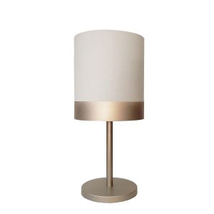 Abajur Quarto Alumínio Cor Bronze Cúpula Branco 20x43